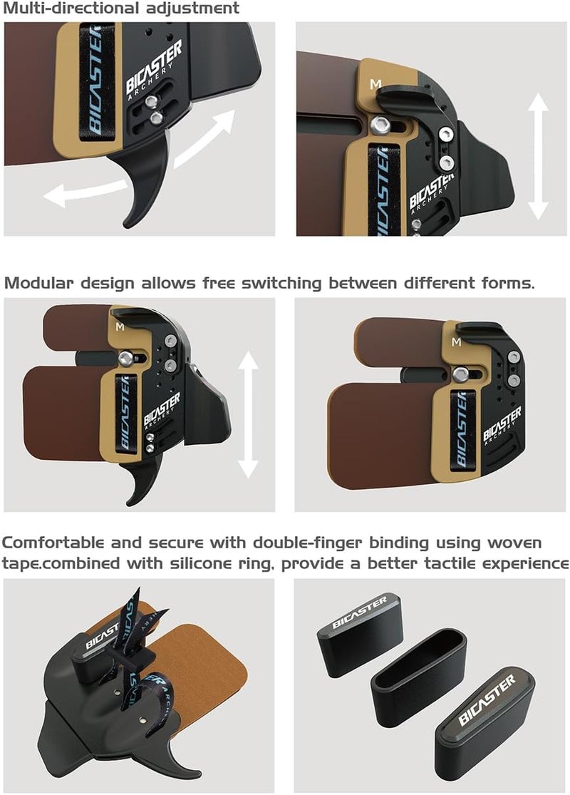 BICASTER Archery Log Recurve Finger Tab Cordovan (Medium, Right) - Image 5
